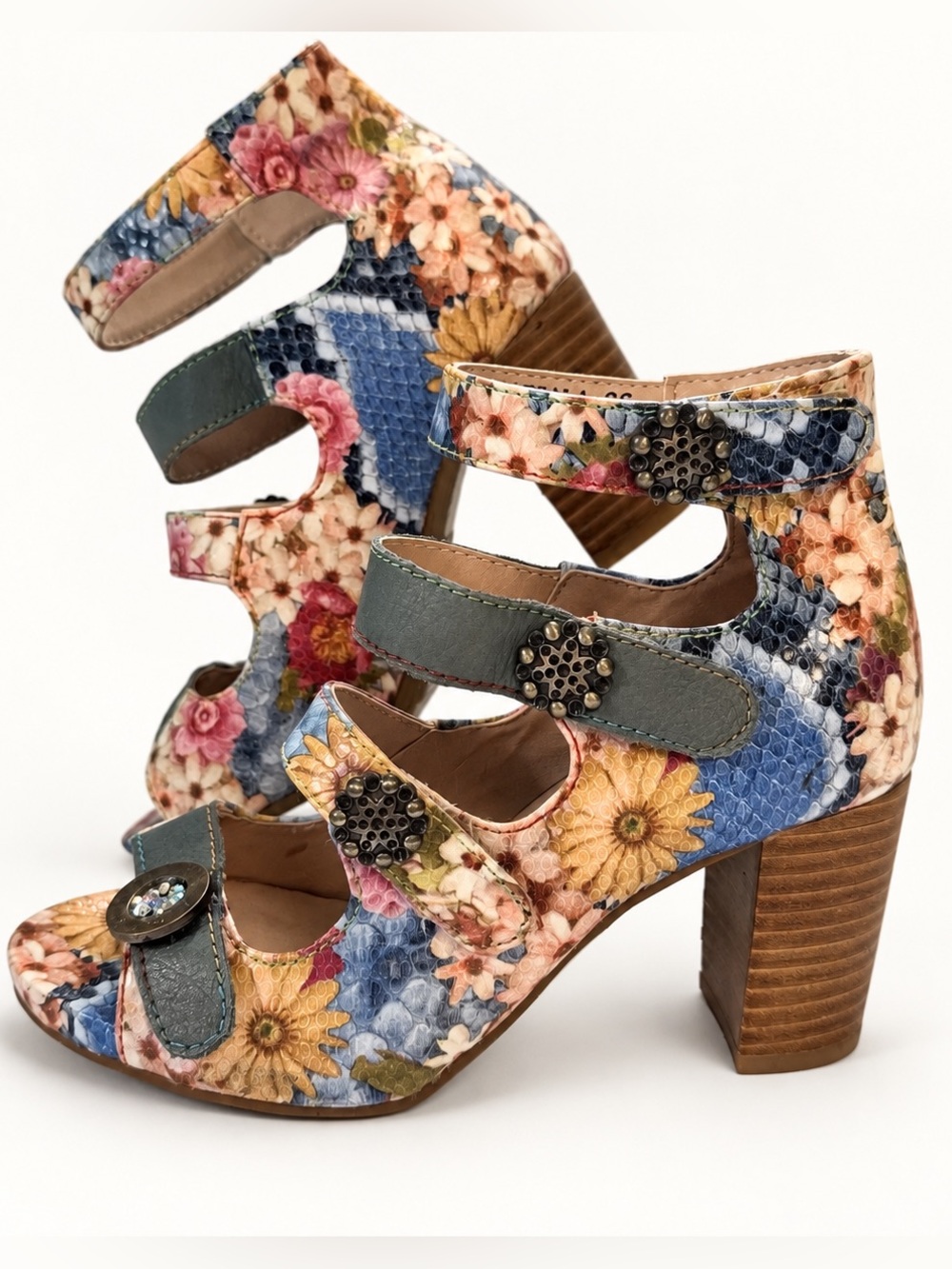 L’Artiste Spring Step Agatiala Floral Leather Sandals EU 36 US 6